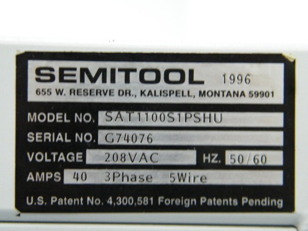 Semitool 1-Chamber Spray Acid Tool (SAT) | Used | ClassOne